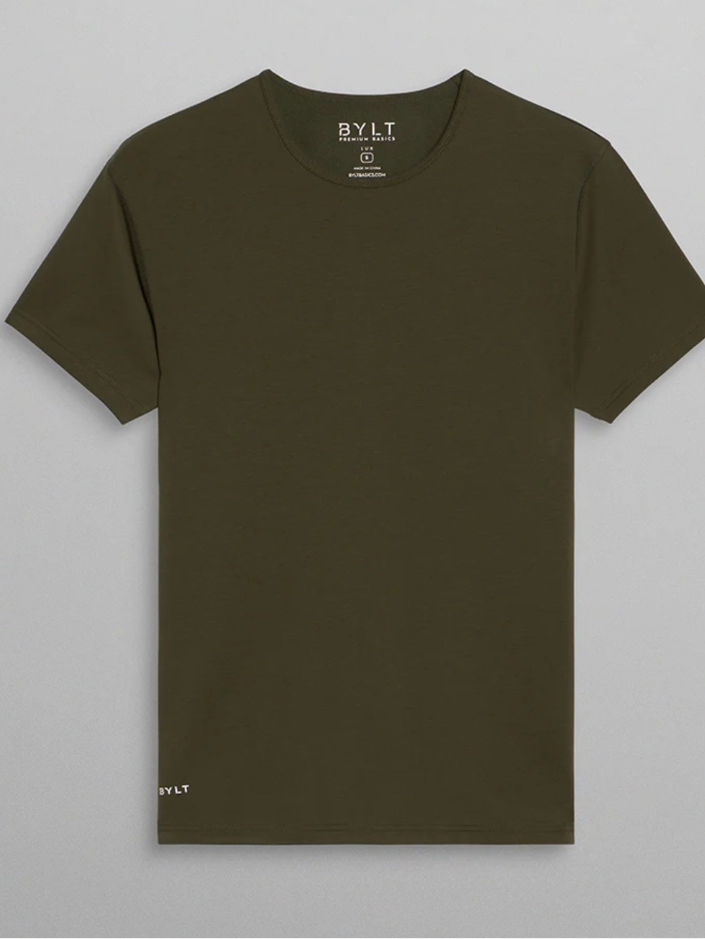 BYLT LUX Straight Hem Tee In Forest Greenery